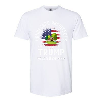 Landscape Architects For Trump 2024 American Flag Vote Trump Cute Gift Softstyle CVC T-Shirt