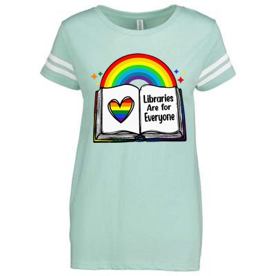 Libraries Are For Everyone Rainbow Lgbt Flag Librarian Enza Ladies Jersey Football T-Shirt