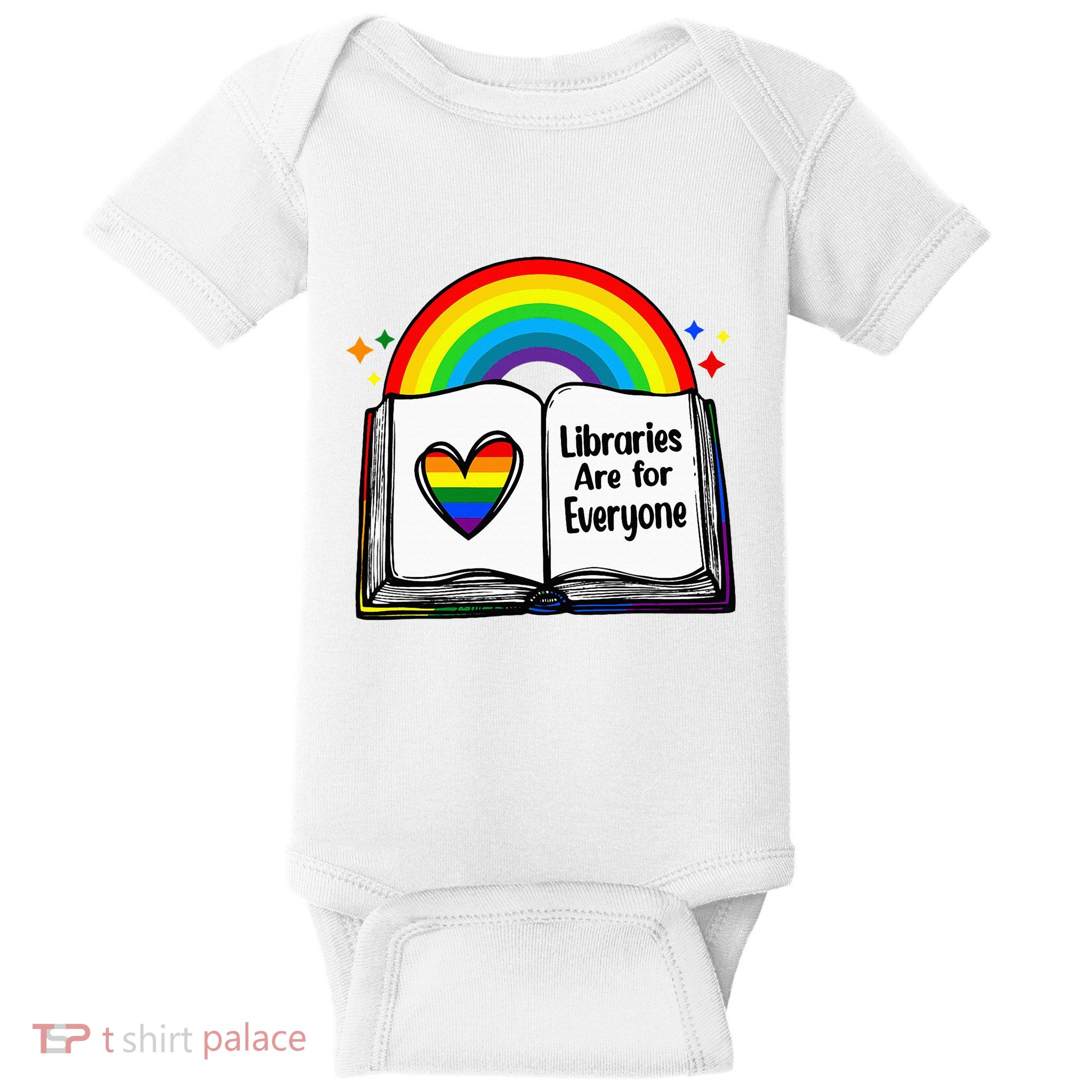 Libraries Are For Everyone Rainbow Lgbt Flag Librarian Baby Bodysuit
