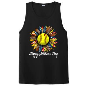 Leopard American Flag Baseball Mom Softball Mothers Day Gift PosiCharge Competitor Tank