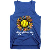 Leopard American Flag Baseball Mom Softball Mothers Day Gift Tank Top