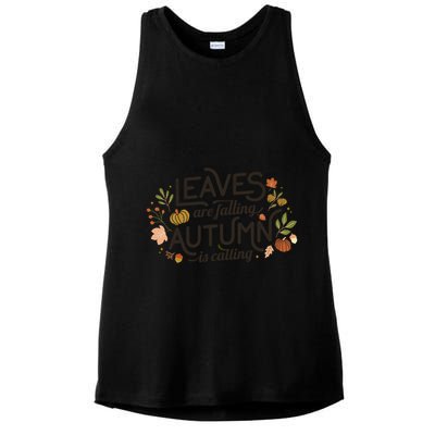 Leaves Are Falling Autumn Is Calling Ladies PosiCharge Tri-Blend Wicking Tank