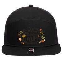 Leaves Are Falling Autumn Is Calling 7 Panel Mesh Trucker Snapback Hat