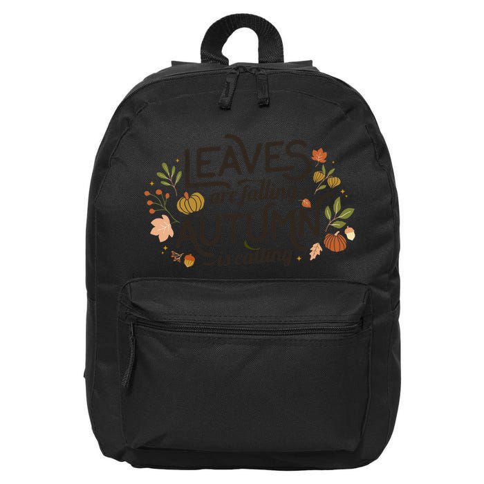 Leaves Are Falling Autumn Is Calling 16 in Basic Backpack