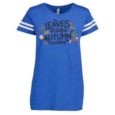 Leaves Are Falling Autumn Is Calling Enza Ladies Jersey Football T-Shirt