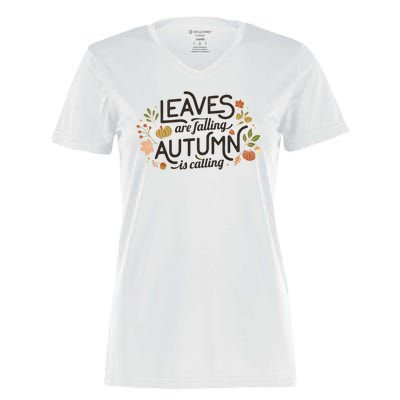 Leaves Are Falling Autumn Is Calling Women's Momentum V-Neck T-Shirt