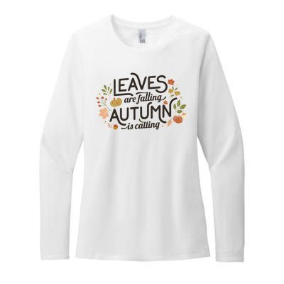 Leaves Are Falling Autumn Is Calling Womens CVC Long Sleeve Shirt