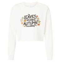 Leaves Are Falling Autumn Is Calling Cropped Pullover Crew