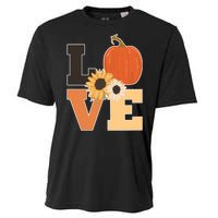 LOVE Autumn Floral Pumpkin Fall Season Cooling Performance Crew T-Shirt