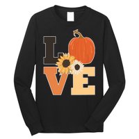 LOVE Autumn Floral Pumpkin Fall Season Long Sleeve Shirt