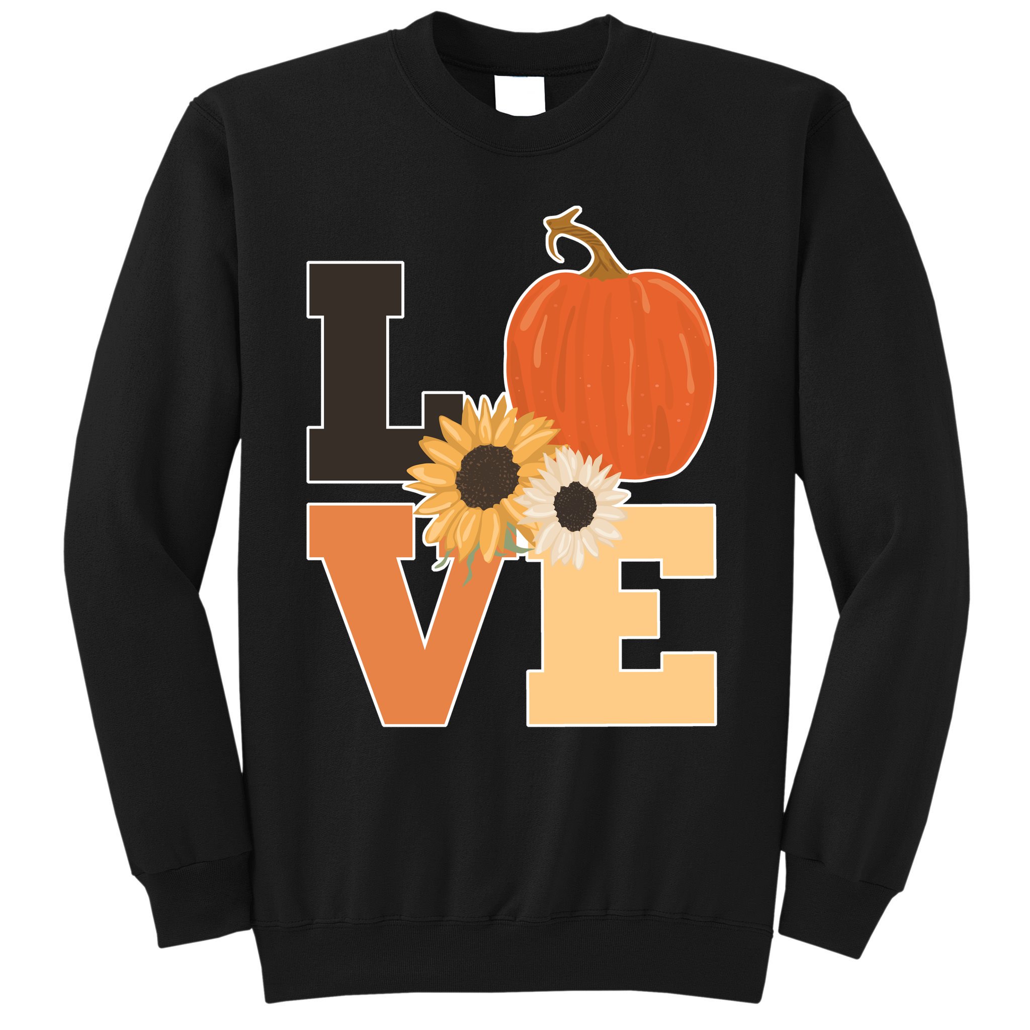 LOVE Autumn Floral Pumpkin Fall Season Sweatshirt