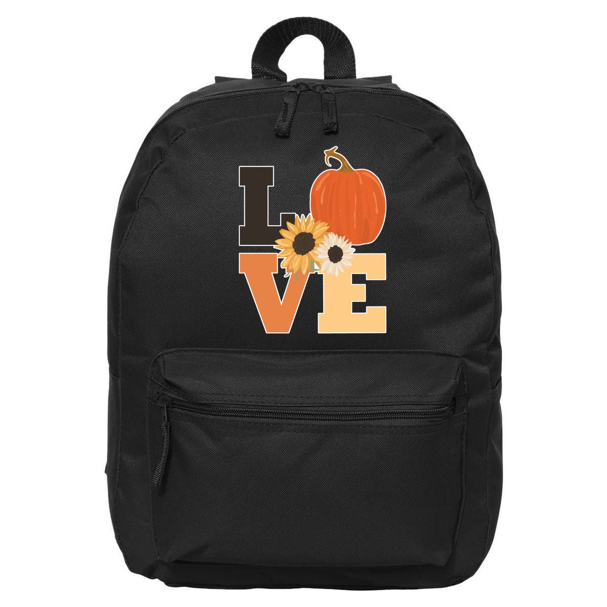 LOVE Autumn Floral Pumpkin Fall Season 16 in Basic Backpack
