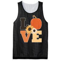 LOVE Autumn Floral Pumpkin Fall Season Mesh Reversible Basketball Jersey Tank