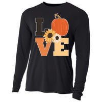 LOVE Autumn Floral Pumpkin Fall Season Cooling Performance Long Sleeve Crew