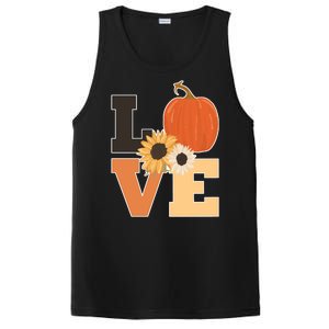 LOVE Autumn Floral Pumpkin Fall Season PosiCharge Competitor Tank