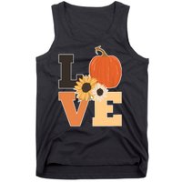 LOVE Autumn Floral Pumpkin Fall Season Tank Top