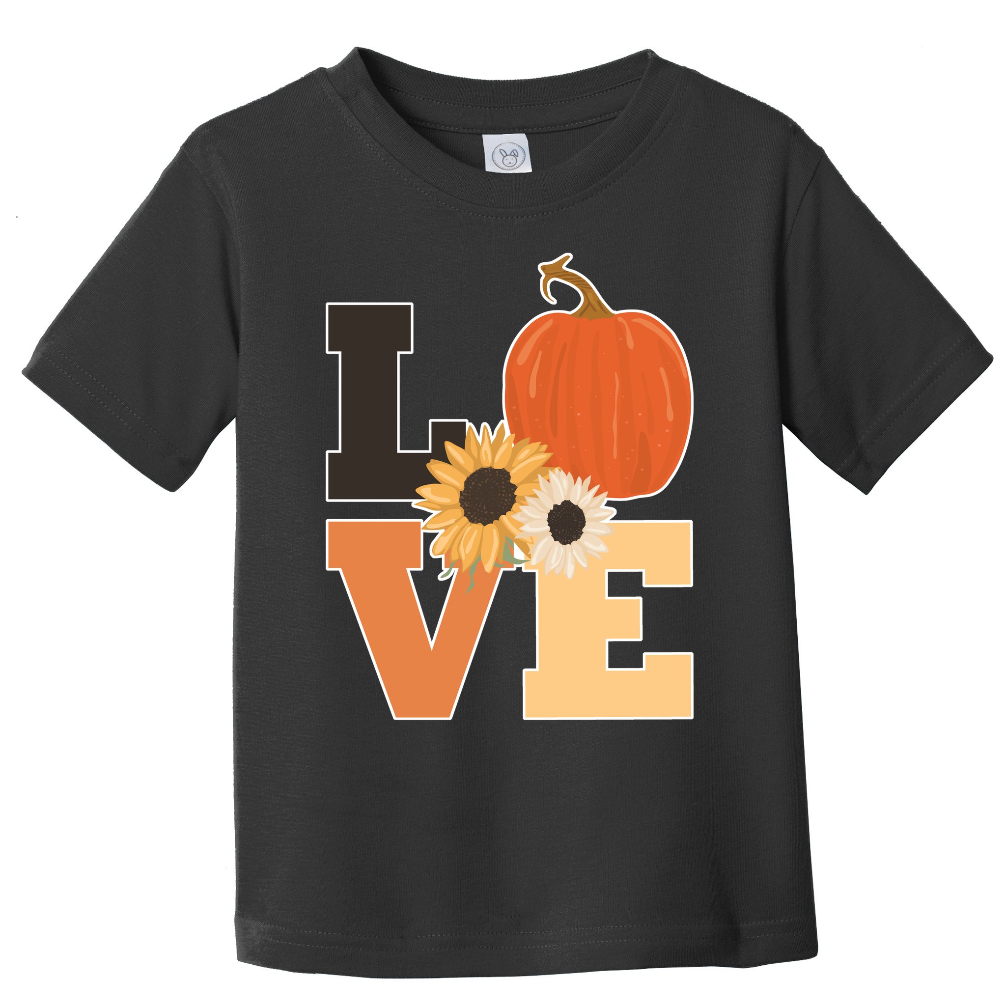 LOVE Autumn Floral Pumpkin Fall Season Toddler T-Shirt