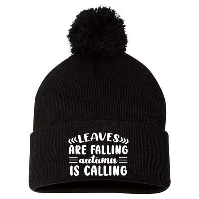 Leaves Are Falling Autumn Is Calling Pom Pom 12in Knit Beanie
