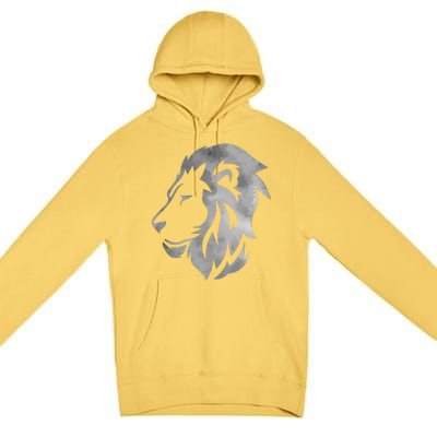 Lion Art Funny Felidae Large Cat Lover Outfit Women Gift Premium Pullover Hoodie