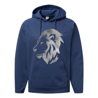 Lion Art Funny Felidae Large Cat Lover Outfit Women Gift Performance Fleece Hoodie