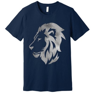 Lion Art Funny Felidae Large Cat Lover Outfit Women Gift Premium T-Shirt