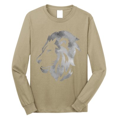 Lion Art Funny Felidae Large Cat Lover Outfit Women Gift Long Sleeve Shirt