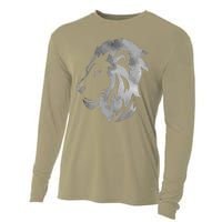 Lion Art Funny Felidae Large Cat Lover Outfit Women Gift Cooling Performance Long Sleeve Crew