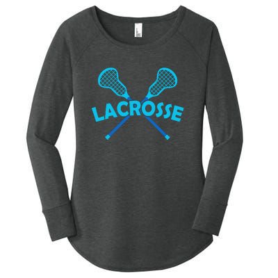 Lacrosse Player Gift Sticks  Women's Perfect Tri Tunic Long Sleeve Shirt