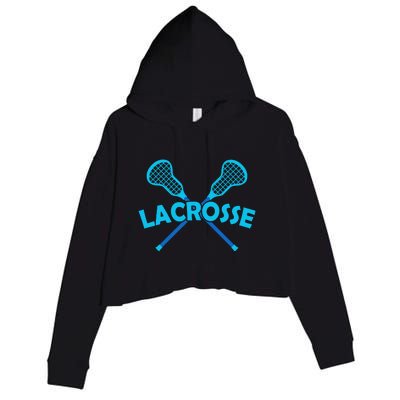 Lacrosse Player Gift Sticks  Crop Fleece Hoodie