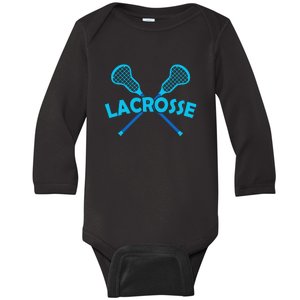 Lacrosse Player Gift Sticks  Baby Long Sleeve Bodysuit