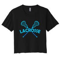 Lacrosse Player Gift Sticks  Women's Crop Top Tee