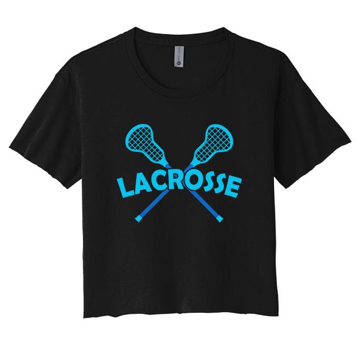 Lacrosse Player Gift Sticks  Women's Crop Top Tee