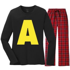 Letter A Funny Matching Halloween Costume Women's Long Sleeve Flannel Pajama Set 