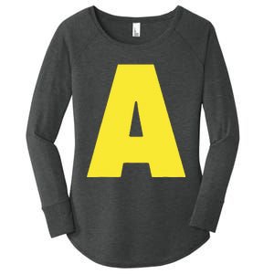 Letter A Funny Matching Halloween Costume Women's Perfect Tri Tunic Long Sleeve Shirt