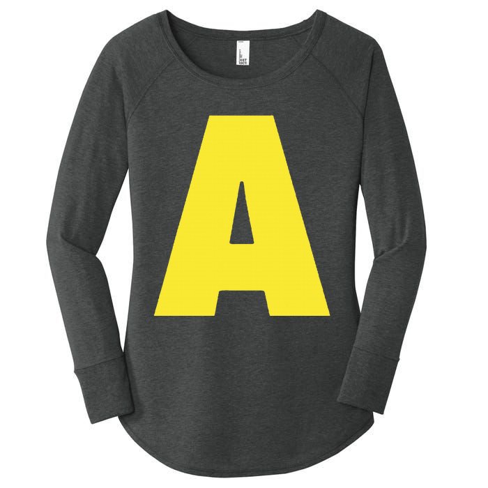 Letter A Funny Matching Halloween Costume Women's Perfect Tri Tunic Long Sleeve Shirt