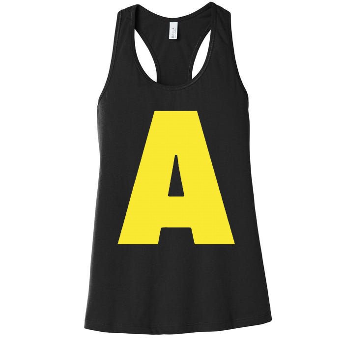 Letter A Funny Matching Halloween Costume Women's Racerback Tank