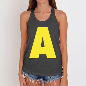 Letter A Funny Matching Halloween Costume Women's Knotted Racerback Tank