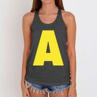 Letter A Funny Matching Halloween Costume Women's Knotted Racerback Tank