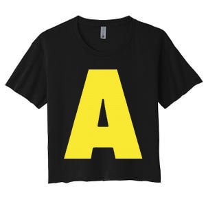 Letter A Funny Matching Halloween Costume Women's Crop Top Tee