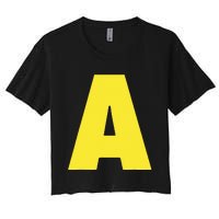 Letter A Funny Matching Halloween Costume Women's Crop Top Tee