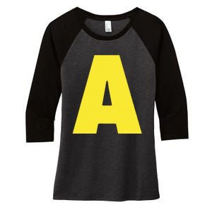 Letter A Funny Matching Halloween Costume Women's Tri-Blend 3/4-Sleeve Raglan Shirt