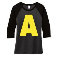 Letter A Funny Matching Halloween Costume Women's Tri-Blend 3/4-Sleeve Raglan Shirt