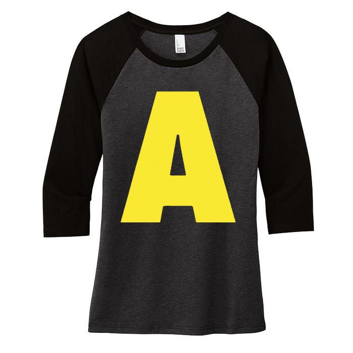 Letter A Funny Matching Halloween Costume Women's Tri-Blend 3/4-Sleeve Raglan Shirt