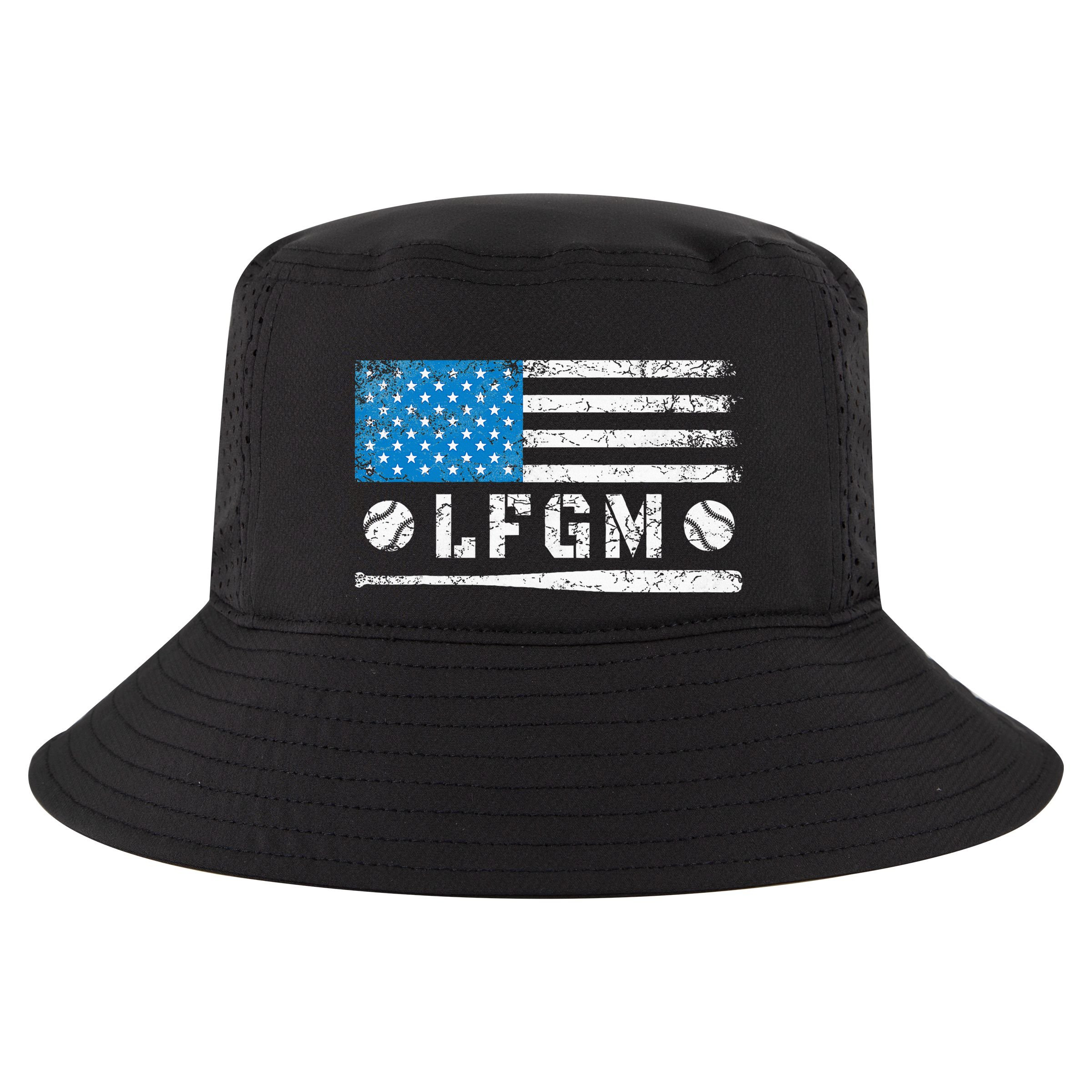 Lfgm American Flag Baseball Fan Cool Comfort Performance Bucket Hat