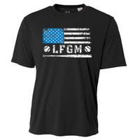 Lfgm American Flag Baseball Fan Cooling Performance Crew T-Shirt