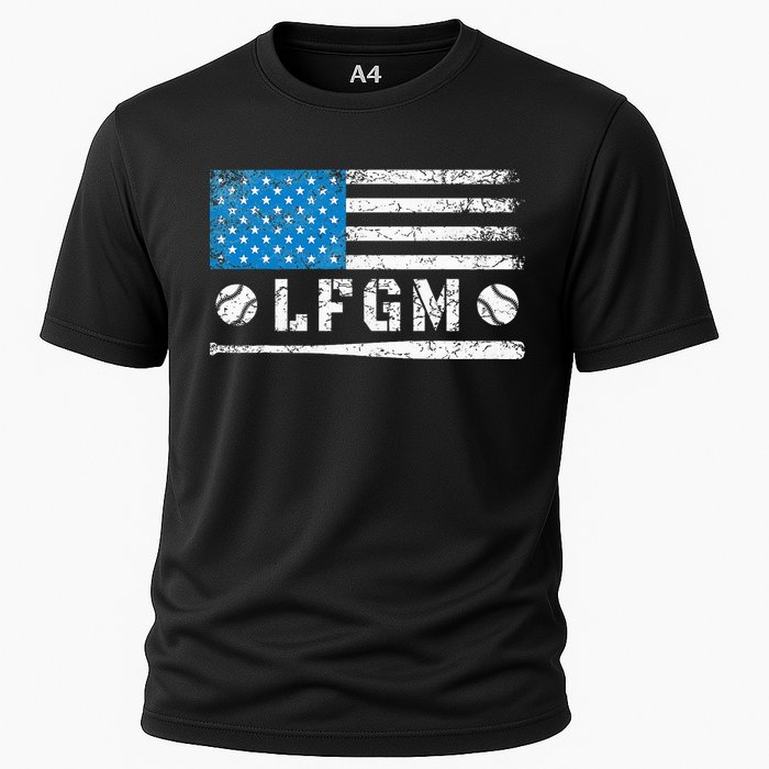 Lfgm American Flag Baseball Fan Cooling Performance Crew T-Shirt