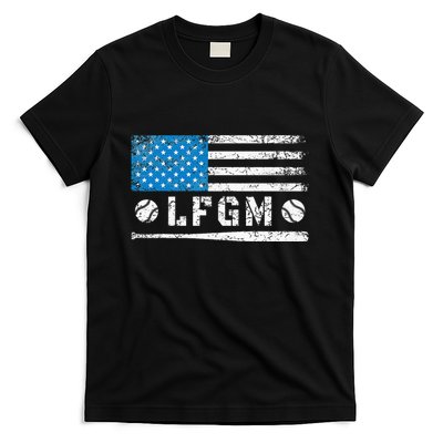 Lfgm American Flag Baseball Fan T-Shirt