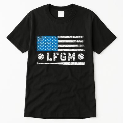 Lfgm American Flag Baseball Fan Tall T-Shirt