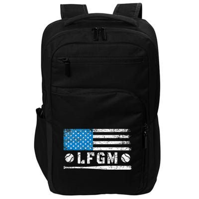 Lfgm American Flag Baseball Fan Impact Tech Backpack