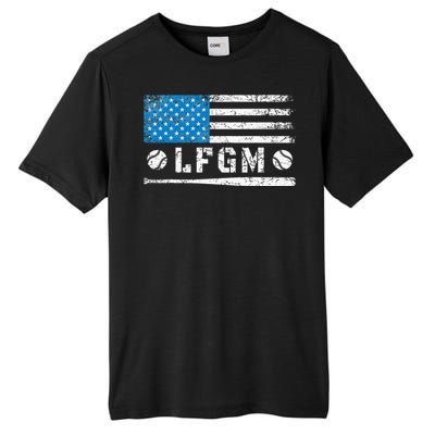 Lfgm American Flag Baseball Fan Tall Fusion ChromaSoft Performance T-Shirt